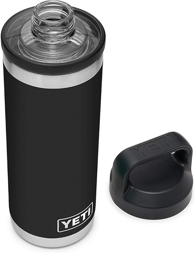 YETI Rambler 18 oz Bottle, Vacuum Insulated, Stainless Steel with Chug Cap, Black