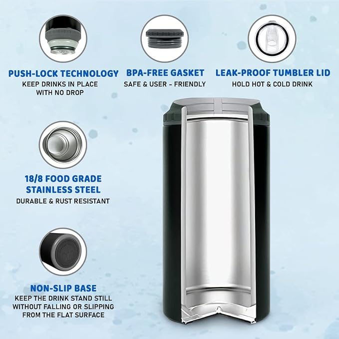 winorax Football Tumbler 4-in-1 Can Cooler Football Stainless Steel Insulated Tumblers Coffee Travel Mug Cup With Lid Gift Tumblers For Men Women Sports Gifts For Players Fan Coach Lovers