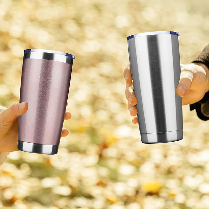 20oz Tumbler Stainless Steel Vacuum Insulated Mug with Lid, Double Wall Travel Mug, Durable Powder Coated Coffee Cup, Suitable for Ice Drinks and Hot Beverage (New Mix 12 pack)