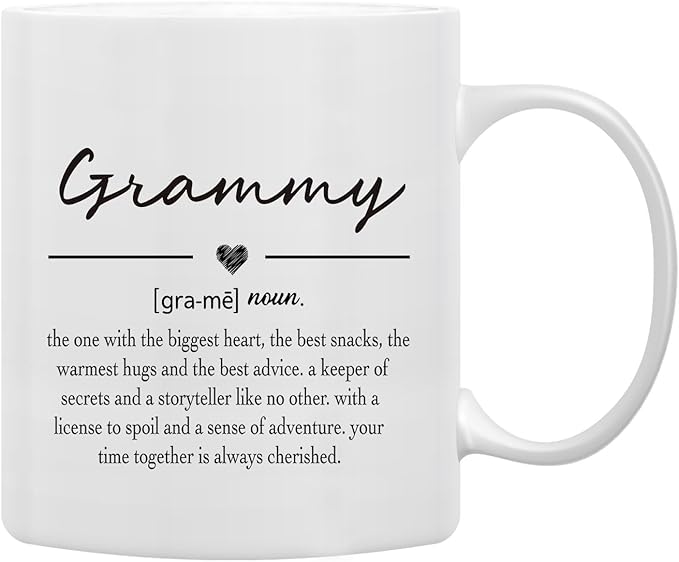 QASHWEY Grammy Coffee Mug, Grammy Mug, Mothers Day Mugs Gifts forGrammy, Grandma Coffee Mugs, GrammyMug Tea Cup Gifts for Grandma, GrammyDefinition CoffeeCups Ceramic 11oz