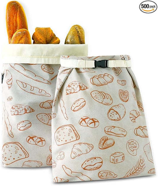 Bread Bags for Homemade bread,2 Pack Sourdough Bread Bags,Beeswax Bread Bags for Bourdough,Reusable Bread Storage