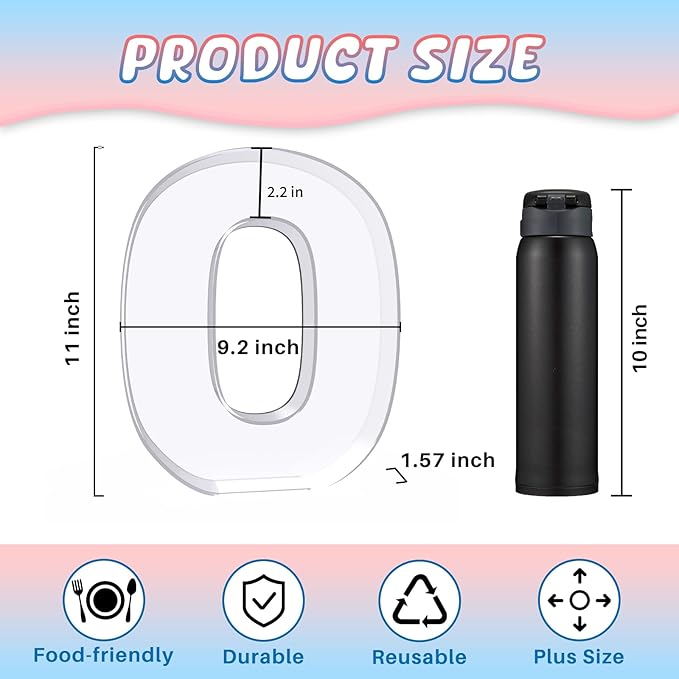 11" Acrylic Number Charcuterie Board Box, Reusable Fillable Number Cake Candy Dish Display Serving Tray for Birthday Anniversary Party Decoration (0)