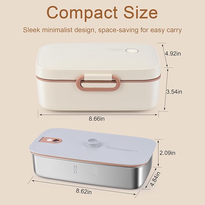 Vacuum Electric Lunch Box - Portable Heated Food Warmer Equipped with Vacuum Preservation for Adult Men and Women,1L Capacity 60W Fresh Keeping for Office Work Gym Home Use