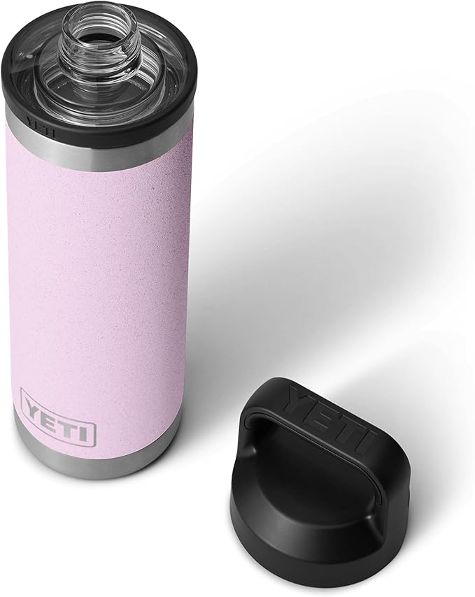 YETI Rambler Bottle Chug, Vaccum Insulated Stainless Steel Bottle with Leakproof Chug Cap, Cherry Blossom, 18 oz (532 ml)
