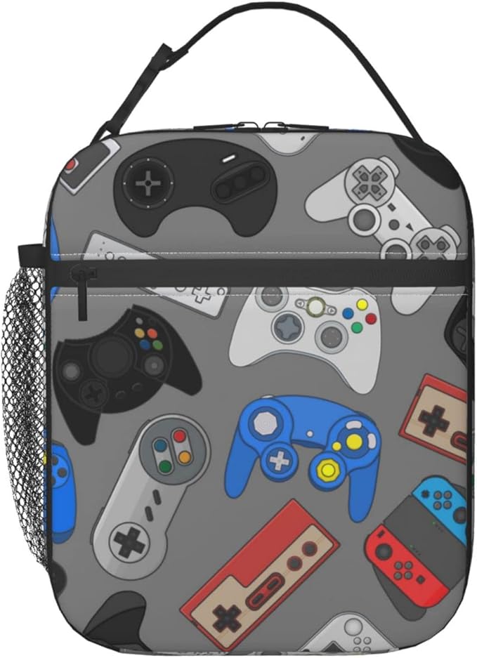 Video Game Controller Insulated Lunch Box Bag Portable Lunch Tote For Women Men And Kids