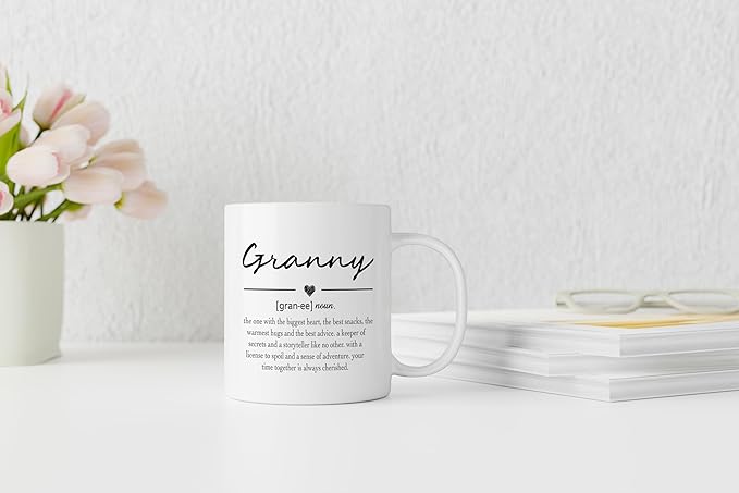 QASHWEY Granny Gifts Coffee Mug, Gifts for Granny Grandma from Grandkids, Grandma Coffee Mug, GrannyMothers Day Mug Tea Cup Gifts forGrandma, GrannyDefinition Coffee Cups Ceramic 11oz