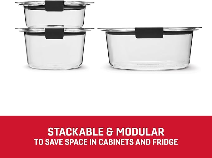 Rubbermaid Brilliance® Round Leak Proof Food Storage Containers, 6 Piece Set