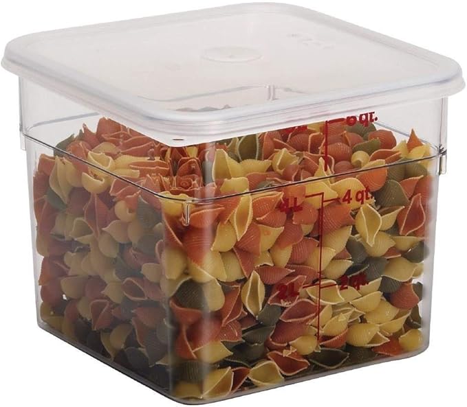 Cambro Food Storage Container - Classic Series Square - 6 QT (Quart) - Commercial Grade for Food Prep (Clear)