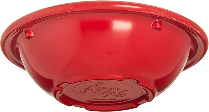 Carlisle FoodService Products Kingline Reusable Plastic Bowl Fruit Bowl with Rim for Home and Restaurant, Melamine, 4.75 Ounces, Red