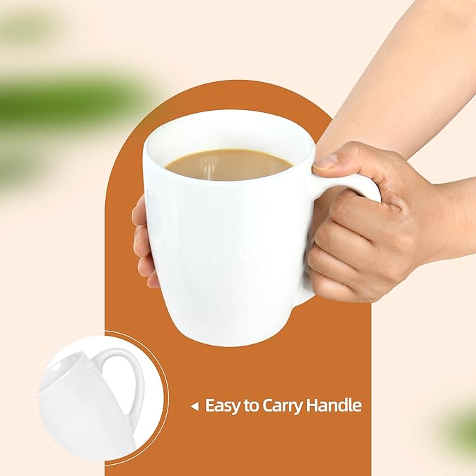 27OZ Extra Large Ceramic Coffee Mug, Jumbo Coffee Mugs, Big Tea Cups with a Large Handle for Office and Home set of 2 (White)