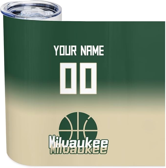 Custom Tumblers Stainless Steel Cup Personalized Basketball Insulation Travel Mug Add Your Name Number 20 oz Fans Gift for Men Women