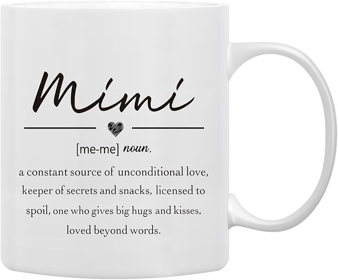 QASHWEY Mimi Coffee Mug, Mimi Mug, Mothers Day Mugs Gifts forMimi, Grandma Coffee Mugs, MimiCoffeeMugs Tea Cup Gifts for GrandmaMimi Women, MimiDefinition CoffeeCups Ceramic 11oz