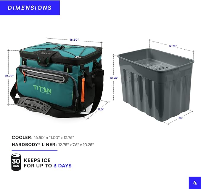 Titan by Arctic Zone Deep Freeze Cooler - Zipperless Hardbody Cooler - Deep Freeze Insulation, HardBody Liner, and SmartShelf