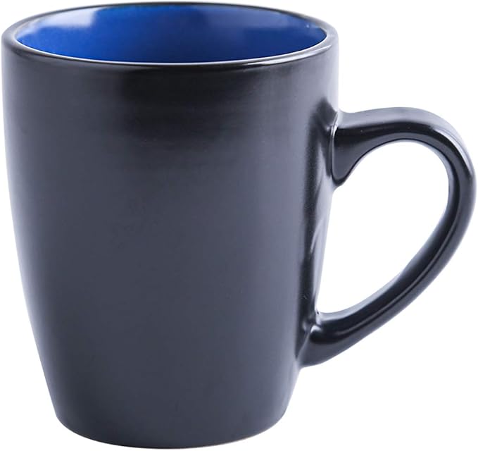 Stone Lain Albie Stoneware 32-Piece Modern Dinnerware Set, Kitchen Plates and Bowls Sets, Dish Set for 8, Blue and Black