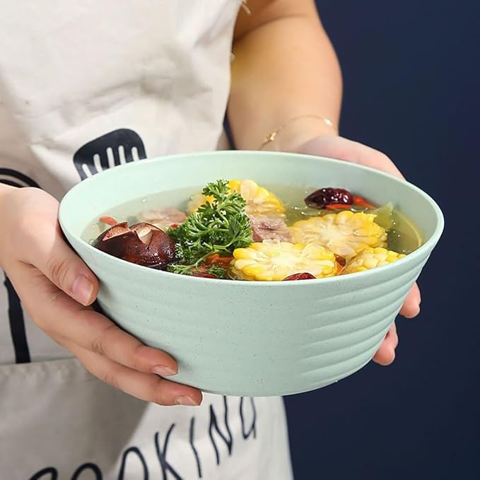 Cereal Bowls -50OZ Wheat Straw Fiber Lightweight Bowl Sets 4 - Dishwasher & Microwave Safe - for,Rice,Soup Bowls (4pcs-Multicolor)