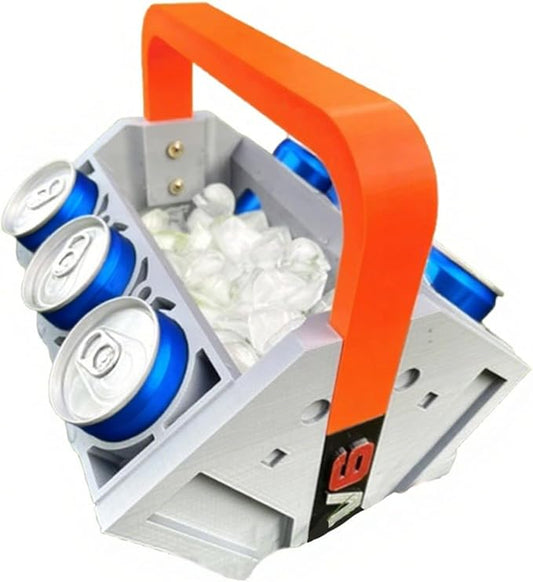 Car Engine Block Cooler Inspired Can Cooler Shaped Like Pistons,Perfect for Party Or Just A Great Gift for Your Family (6V)