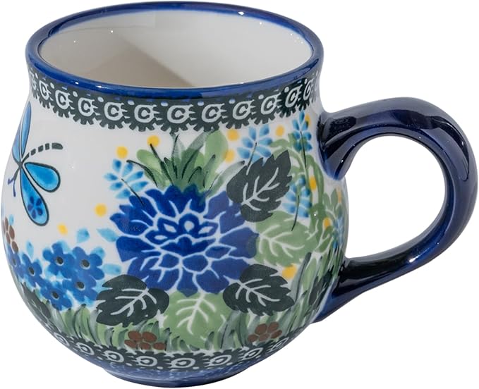 ALMA 12oz Handmade Coffee Mug, Ceramic Hand Warmer Mug, Microwave and Dishwasher Safe, flower mug(Spring Splendor,Medium)