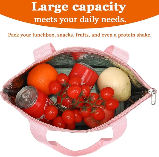 XQXA Lunch Bag Reusable Insulated Cooler Water Resistant Lunch Box Adult Tote Lunch Bag for Women/Men Work Picnic Beach or Travel