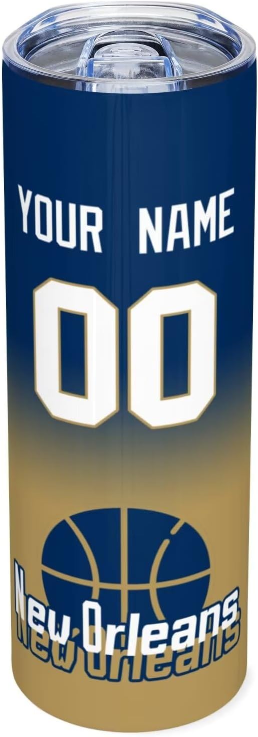 Custom Tumblers Stainless Steel Cup Personalized Basketball Insulation Travel Mug Add Your Name Number 20 oz Fans Gift for Men Women