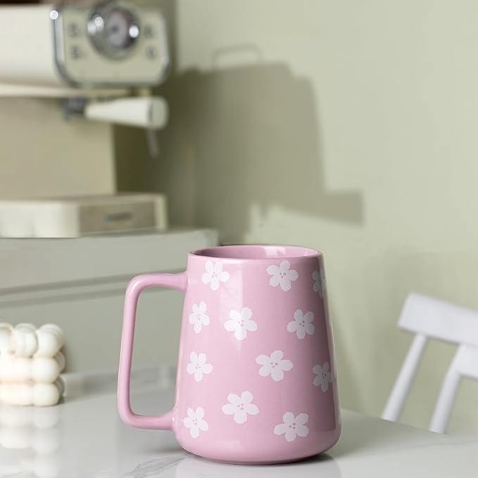 24 OZ Extra Large Ceramic Coffee Mug, Jumbo Coffee Mugs, Big Tea Cups with a Large Handle for Office and Home, Microwave and Dishwasher Safe (24 OZ Purple)