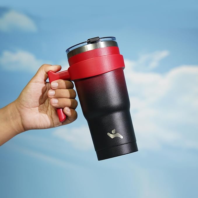 20 oz Tumbler with Handle and 2 Straw 2 Lid, Insulated Water Bottle Stainless Steel Vacuum Cup Reusable Travel Mug,Mystic Moon