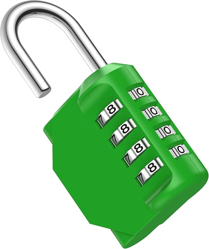 Puroma Combination Lock 4 Digit Waterproof Locker Locks Secure Outdoor Padlock for Gym Lockers, Toolboxes, Gates, Fences, Storage, Sports Locker, Cabinets (Green)