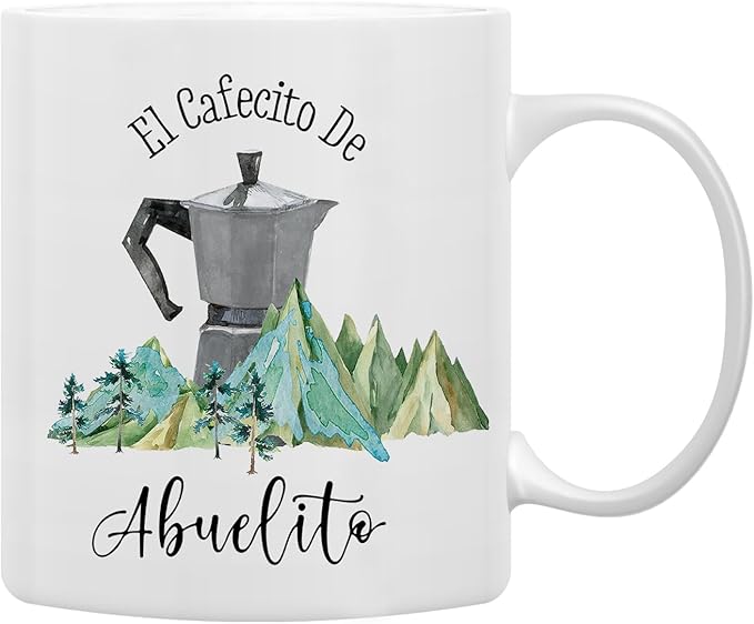 QASHWEY Abuelito Grandpa Coffee Mug, Abuelito Gift, Grandpa Gifts, AbuelitoGrandpa Mug Coffee Tea Cup Gifts for AbuelitoSpanish GrandpaPapa, El Cafecito DeAbuelito CoffeeCups Ceramic 11oz