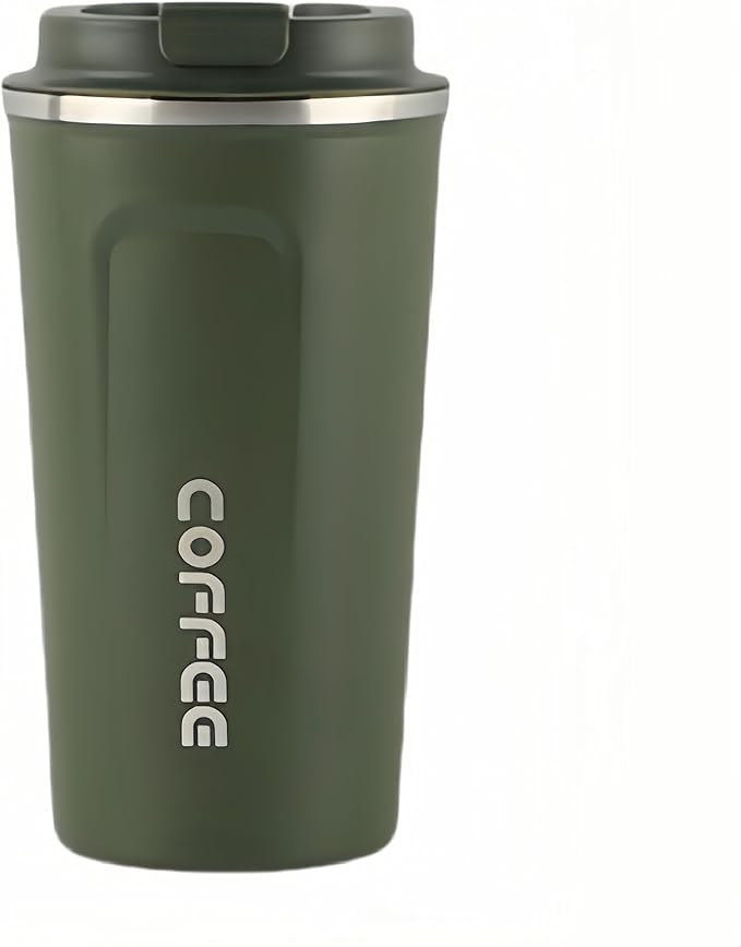 304 stainless steel coffee cup. Durable, leak - proof. Fits home, office, outdoors. 12oz/17oz options, multiple colors. Ideal for coffee lovers (Green, 17oz)