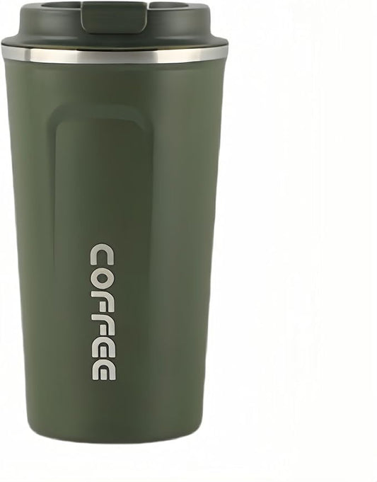 304 stainless steel coffee cup. Durable, leak - proof. Fits home, office, outdoors. 12oz/17oz options, multiple colors. Ideal for coffee lovers (Green, 12oz)