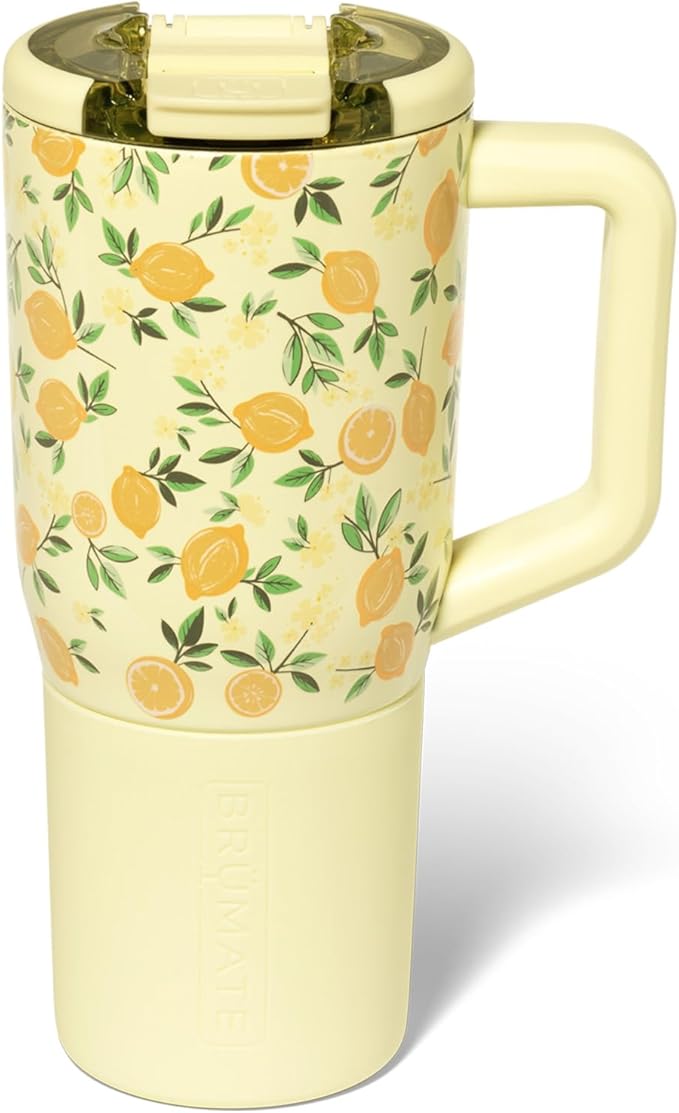 BrüMate Müv - 25oz 100% Leak Proof Insulated Coffee Mug with Handle & Lid - Stainless Steel Coffee Travel Mug - Double Walled Coffee Cup (Limoncello)