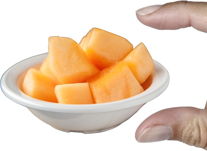 Carlisle FoodService Products Kingline Reusable Plastic Bowl Fruit Bowl with Rim for Home and Restaurant, Melamine, 4.75 Ounces, White