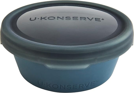 U Konserve Platinum Silicone Food Storage Bento Box Dual Seal Container - Leak Proof, Shatter Proof, Dishwasher Safe, Plastic Free - 20oz (Night Harvest)