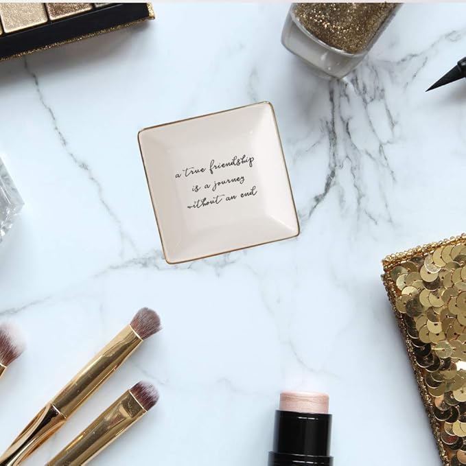 Simply Charmed Best Friend Gift for Women - Sentimental Gift - Birthday Gift for Friend - Ceramic Ring Dish for Her Jewelry