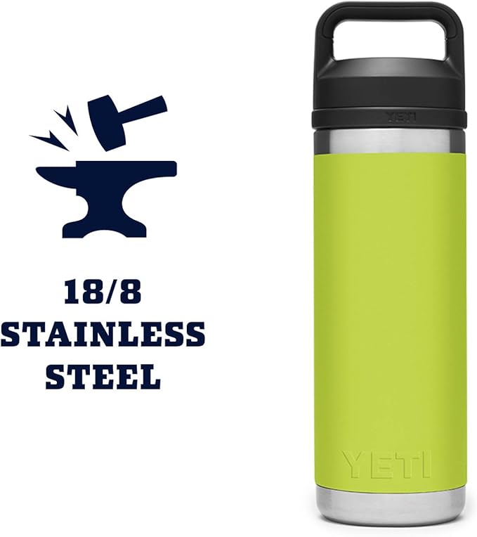 YETI Rambler 18 oz Bottle, Vacuum Insulated, Stainless Steel with Chug Cap, Chartreuse
