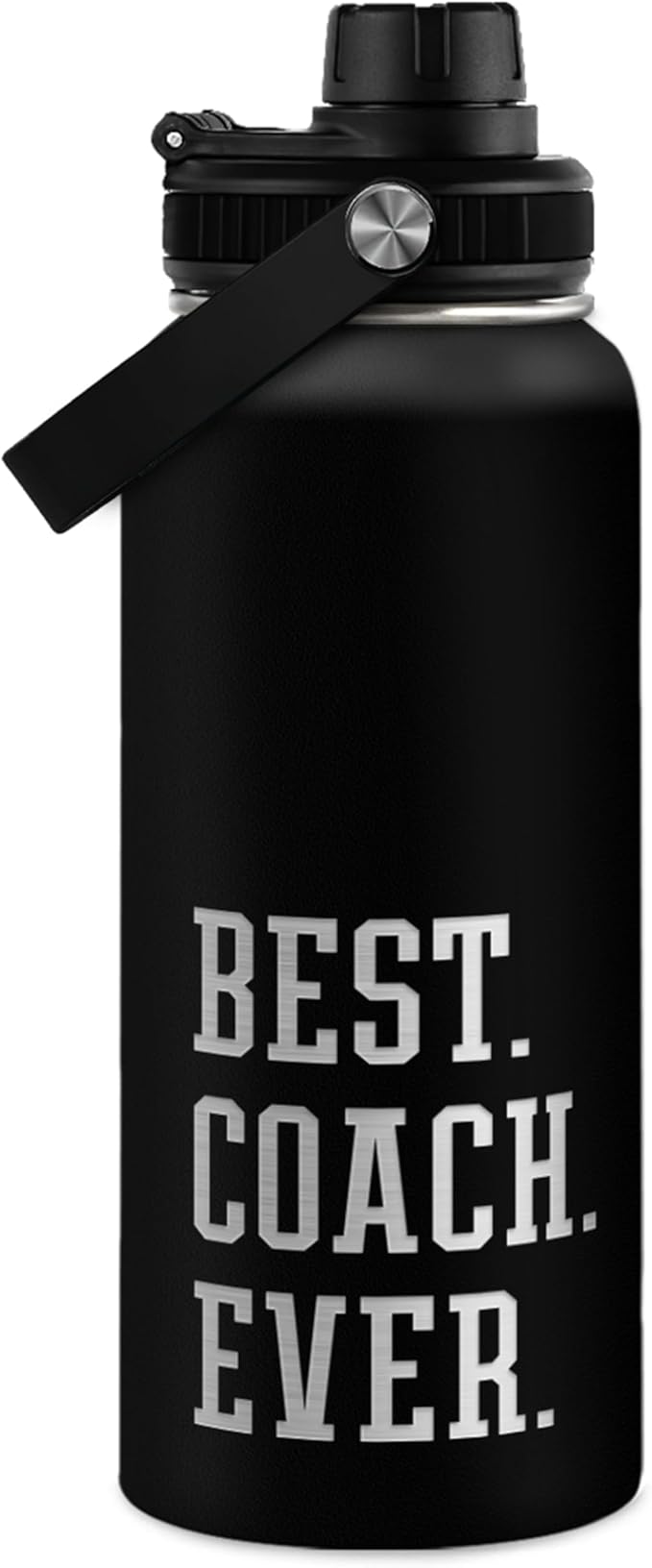 Sport Coach Insulated Engraved Stainless Steel Water Bottle 32oz, Best Coach Ever, Vacuum Chug Lid Travel Tumbler For Men Friends Coaches, Gift for Birthday Christmas