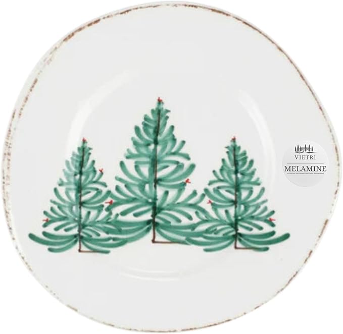 Vietri Melamine Lastra Holiday Unbreakable Salad Plate, 8.75" D Dessert Appetizer & Sandwich Dish