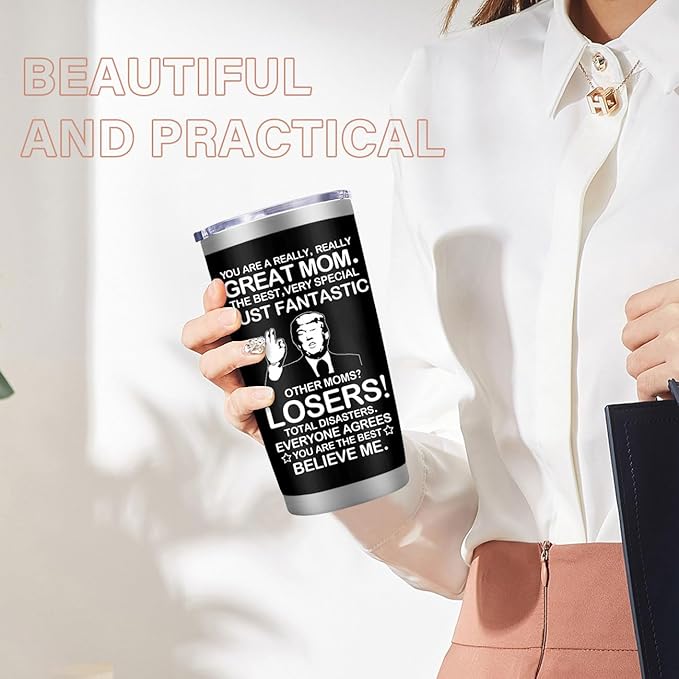 MFGNEH Gifts for Mom from Daughter,Son,Christmas Birthday Gifts for Mom,New Mama Gift,Grandma,Nana,Wife Women,Funny Mothers Day Mama Gift,20oz Black Stainless Steel Tumbler Mug