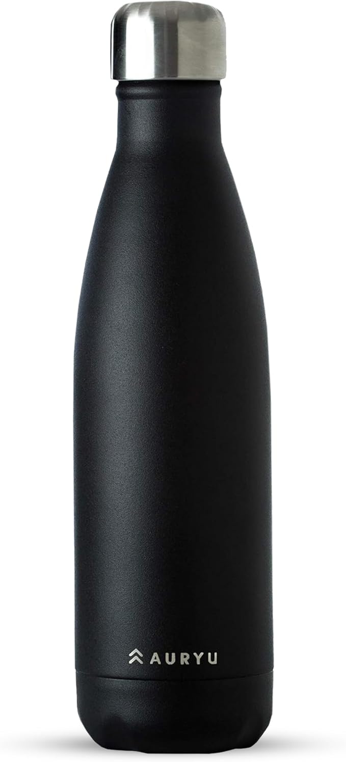 Best in Class Triple-Walled Insulated Stainless Steel Water Bottle, Keeps your Drinks Cold for up to 24 Hours and Hot for up to 12 Hours, Leak Proof, Make a Difference in the World, Black, 17oz