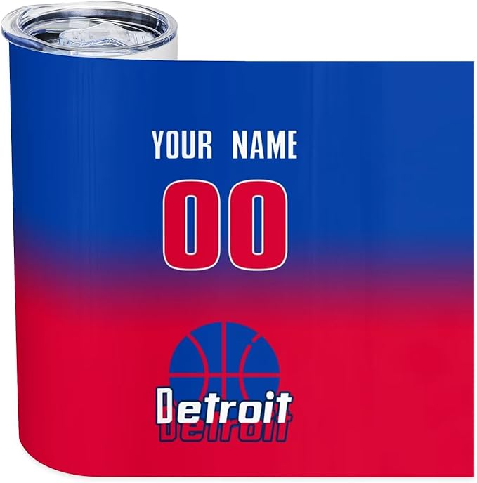 Custom Tumblers Stainless Steel Cup Personalized Basketball Insulation Travel Mug Add Your Name Number 20 oz Fans Gift for Men Women