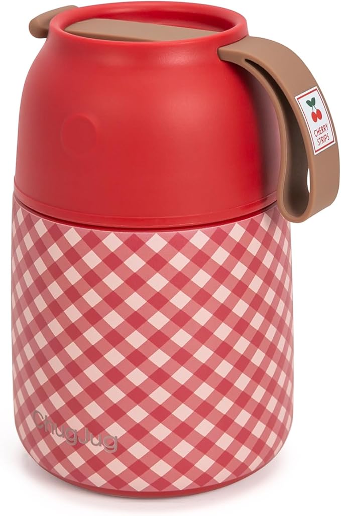 Thermo for Hot Food for Adults Kids | Wide Mouth, 26 oz Insulated Food Jar with Spoon, Leakproof Soup Thermo for School Office Travel, Thermal Steel Lunch Container Easy to Carry (Red)