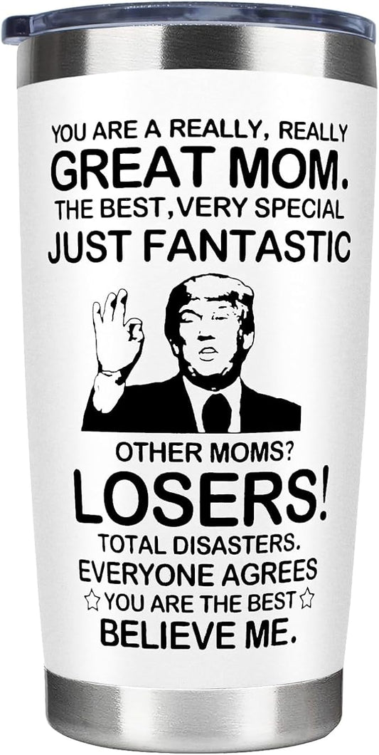 MFGNEH Gifts for Mom from Daughter,Son,Christmas Birthday Gifts for Mom,New Mama Gift,Grandma,Nana,Wife Women,Funny Mothers Day Mama Gift,20oz White Stainless Steel Tumbler Mug