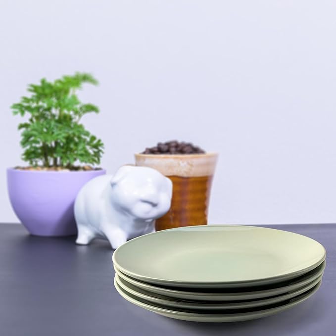 16-Piece Khakee Ceramic Dinner Set – Stoneware Plates, Bowls & Mugs – Modern Solid Colour Tableware for 4 – Microwave & Dishwasher Safe – Khakee Beige