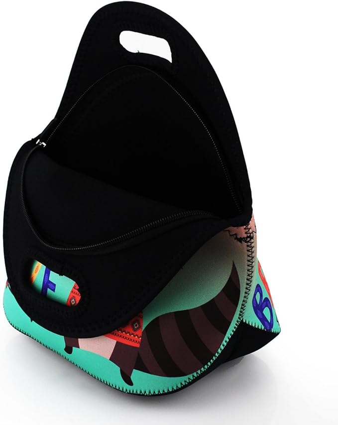 Violet Mist Womens Cute Reusable Neoprene Lunch Bag Insulated Lunch Box Thermal Fox lunchboxes Bags Waterproof funAnimal Food Handbags Meal Prep Lunchbags Travel Work Gift for Women Men Adult