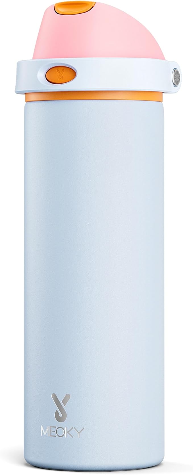 24 oz Insulated Water Bottle with Straw: Meoky Stainless Steel Metal Water Bottle with 2-in-1 Lid - Leak Proof, Cold for 24 Hours, Fits in Car Cup Holder, BPA-Free for Gym Travel Sports, Periwinkle