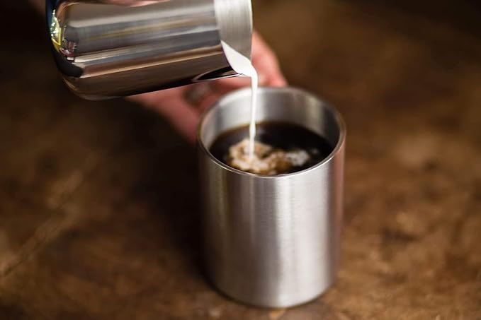 Stainless Steel Coffee Mugs – 15 oz Double Wall Stainless Steel Mugs with Handle, Metal Coffee Cups for Tea, Insulated Mug Set of 2 – BPA Free, Durable, Unbreakable Metal Coffee Mugs for Camping