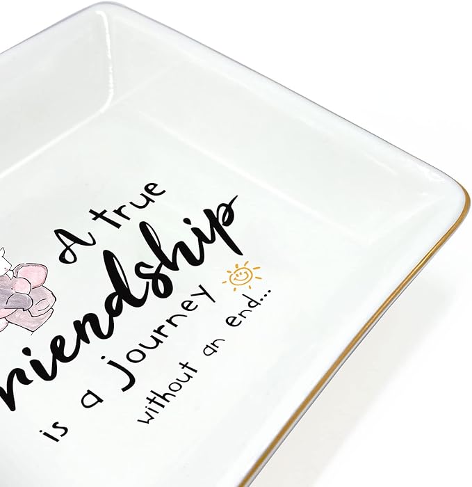 Valentines Friendship Gifts for Women Mothers Day Gifts for Friends Female Best Friend for Women Jewelry Dish Ring Birthday Happy Personalized Gifts Christmas