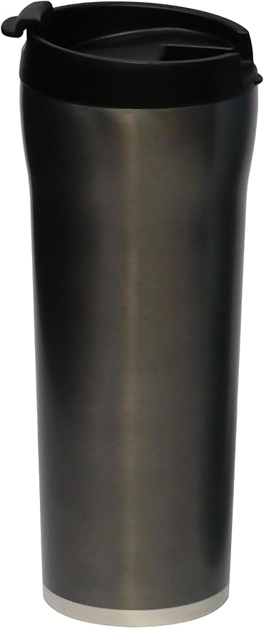 MIRA 16 oz Coffee Travel Mug - Stainless Steel Insulated Tumbler with Leak-Proof Lid - Hot & Cold Cup - Gray Satin