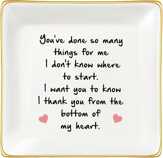 Thank You Gifts for Women Employee Appreciation Gifts for Coworker Friends Teacher Retirement Ceramic Trinket Tray Farewell Gift for Colleague Leaving Job