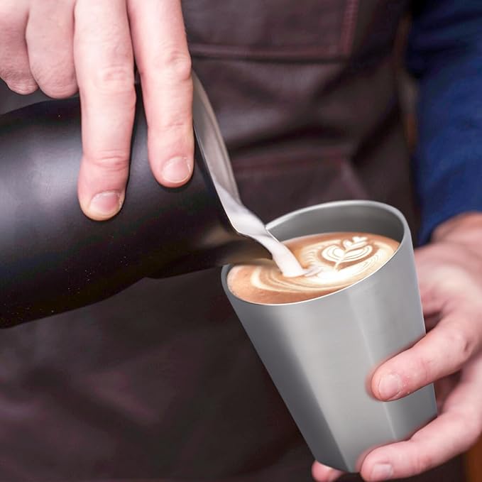 Beasea Stainless Steel Cups 10 oz, 4 Pack Small Bulk Stackable Stainless Steel Tumbler Insulated Cups for Drinking Double Wall Metal Glasses Tin Cups for Home Restaurant Office Party Camping