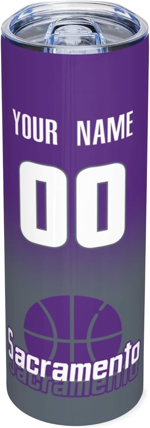 Custom Tumblers Stainless Steel Cup Personalized Basketball Insulation Travel Mug Add Your Name Number 20 oz Fans Gift for Men Women